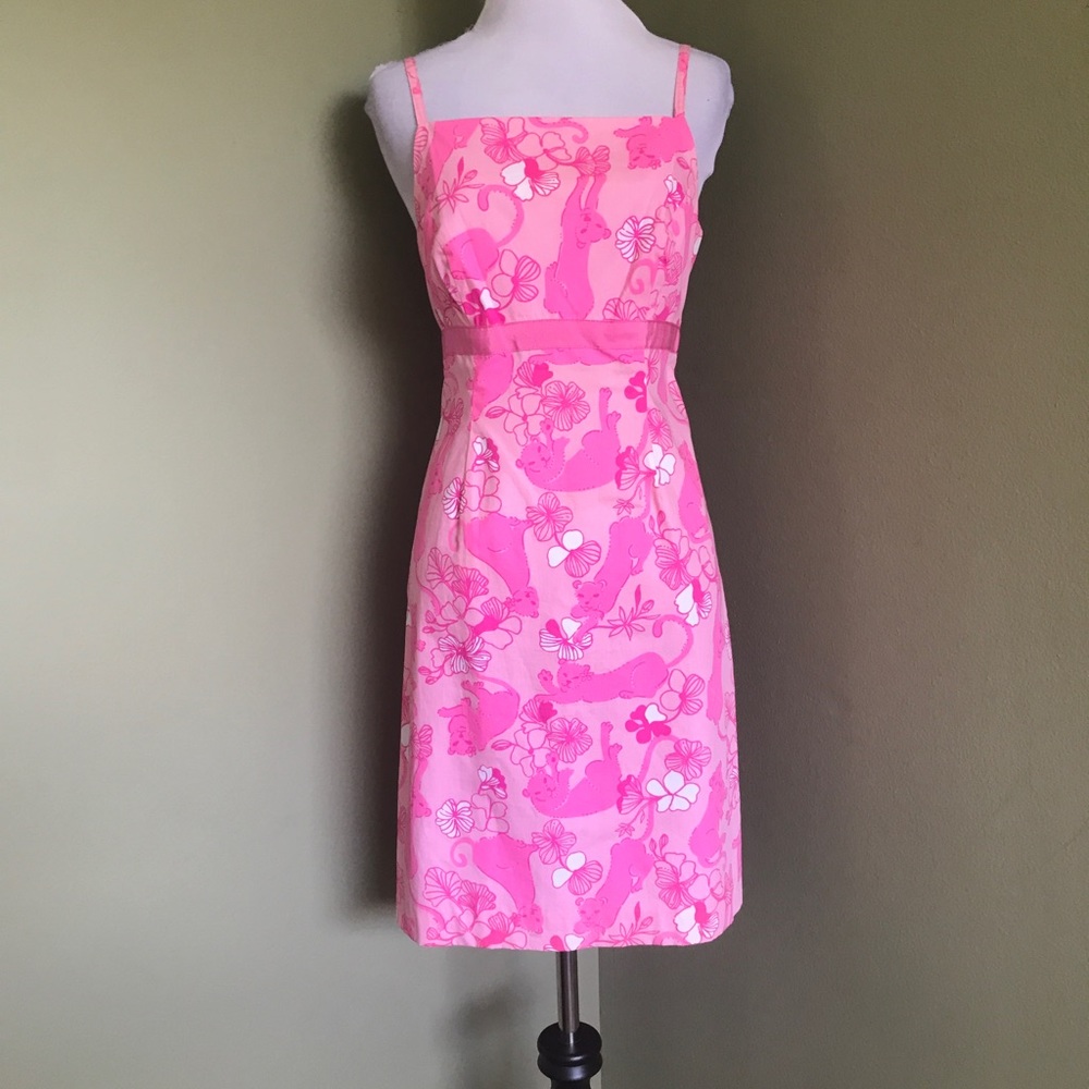 NWOT Lilly Pulitzer Grrranium Floral Lion Print dress VTG size 2
